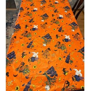 60 x 84"  Halloween Tablecloth Orange Haunted House Witch Ghost Fall Decor Party